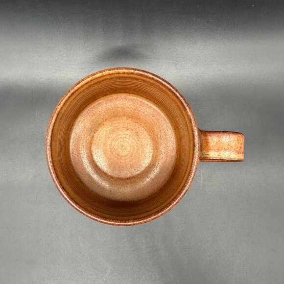 Vintage Oversized Soup Mug Artist Signed 1985 Art Pottery Geometric Brown Bowl - Picture 6 of 12